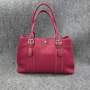 Fossil Pebbled Leather Satchel Bag Womens Fuchsia Pink Tote Handbag 75082
